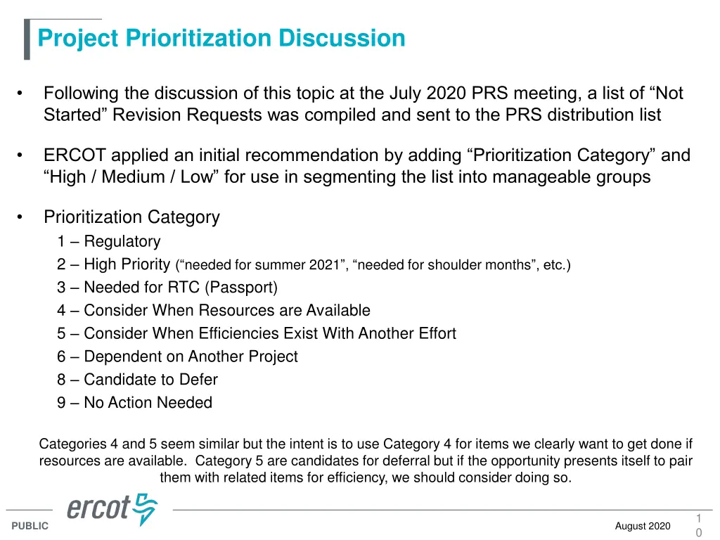 project prioritization discussion