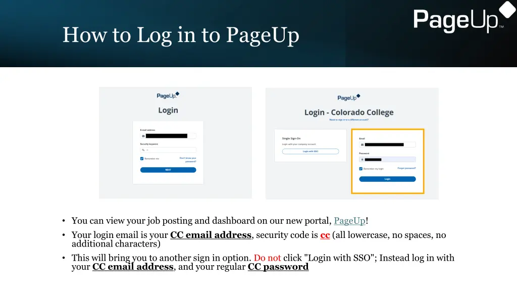 how to log in to pageup