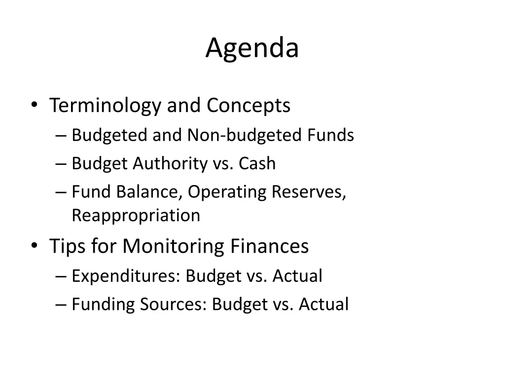 agenda