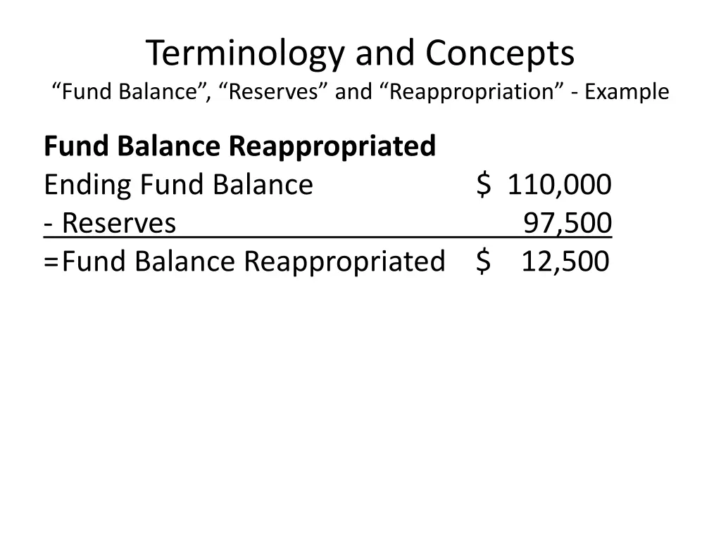 terminology and concepts fund balance reserves 6