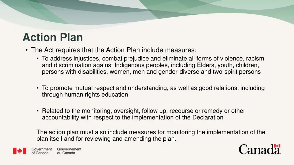 action plan the act requires that the action plan