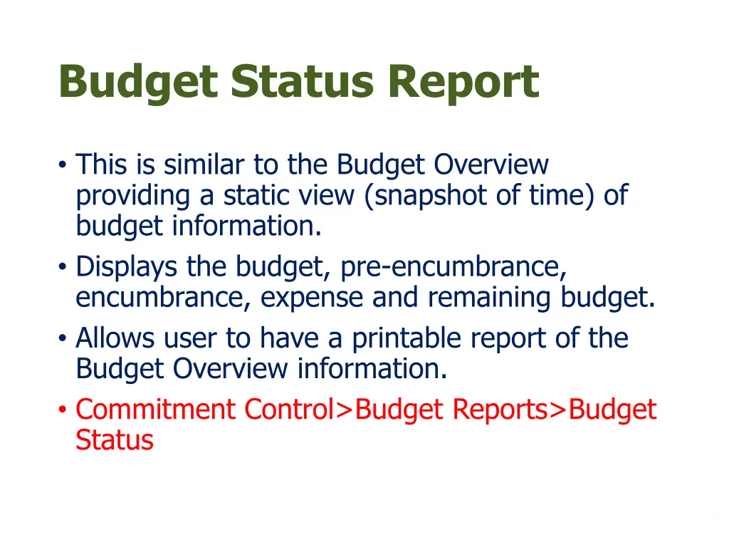 budget status report