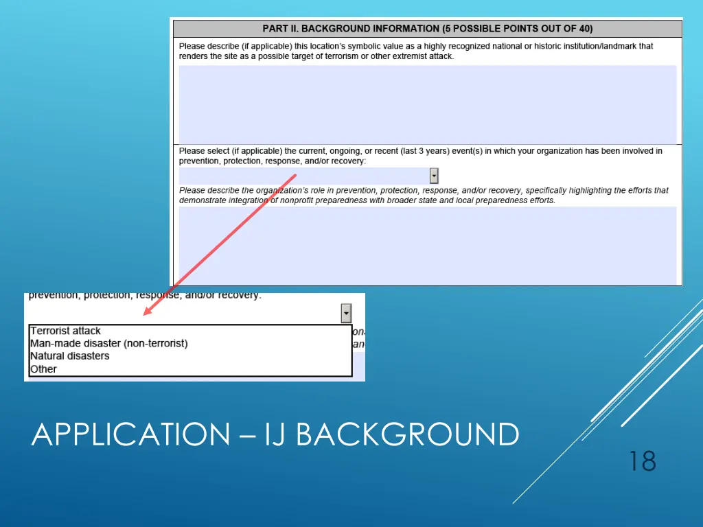 application ij background