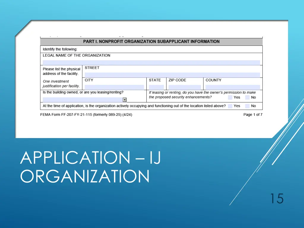 application ij organization