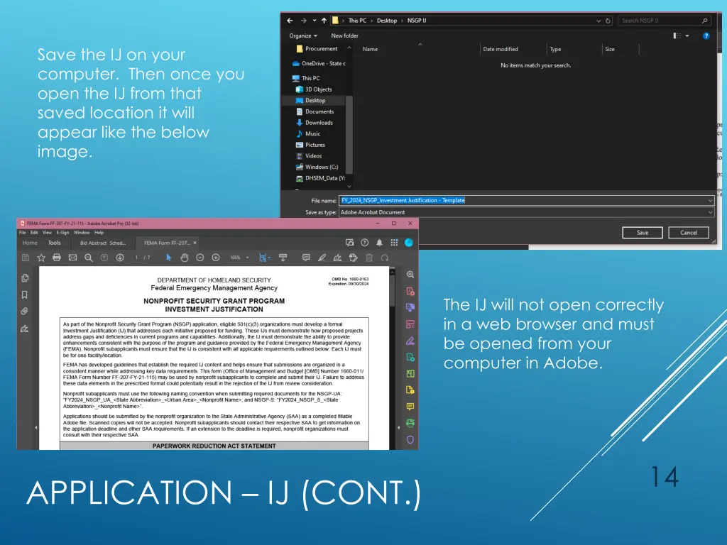 save the ij on your computer then once you open