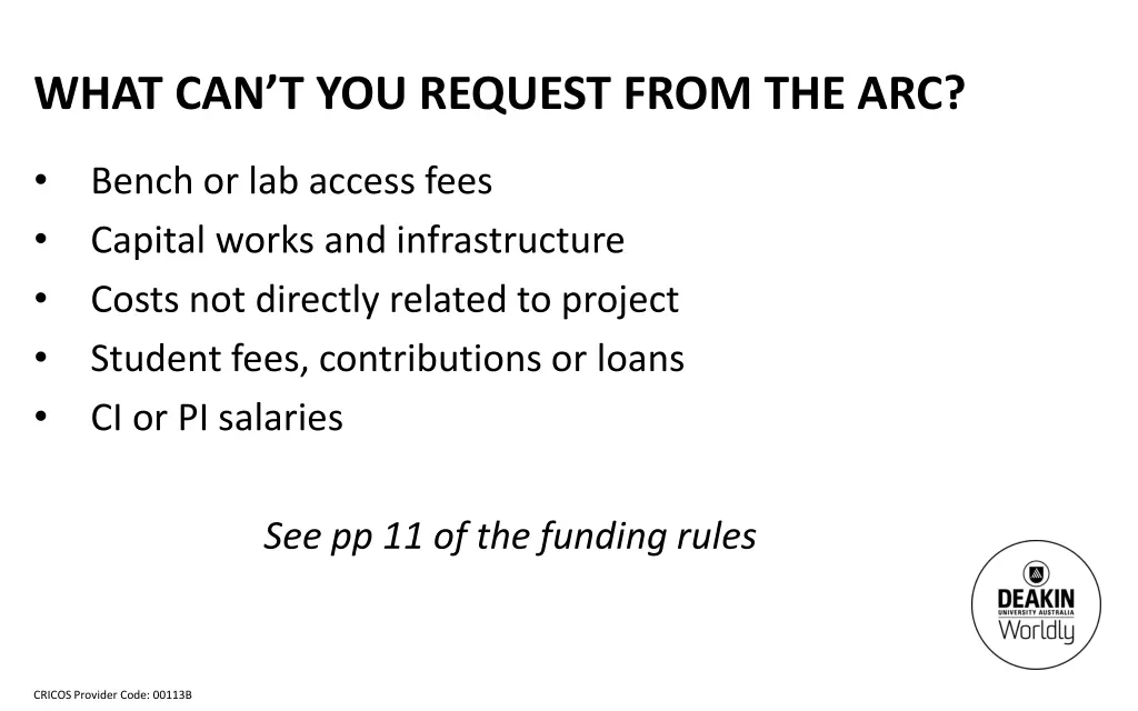 what can t you request from the arc