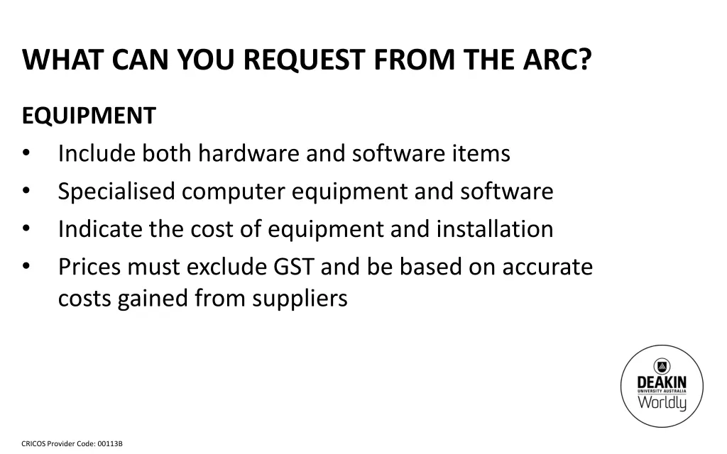 what can you request from the arc 3
