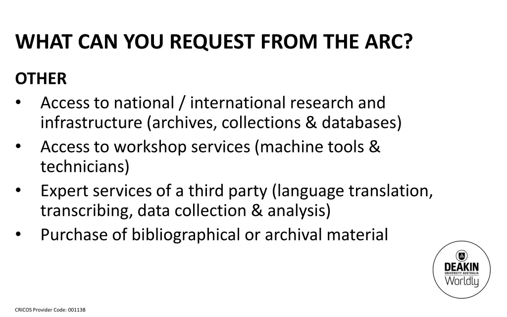 what can you request from the arc 7