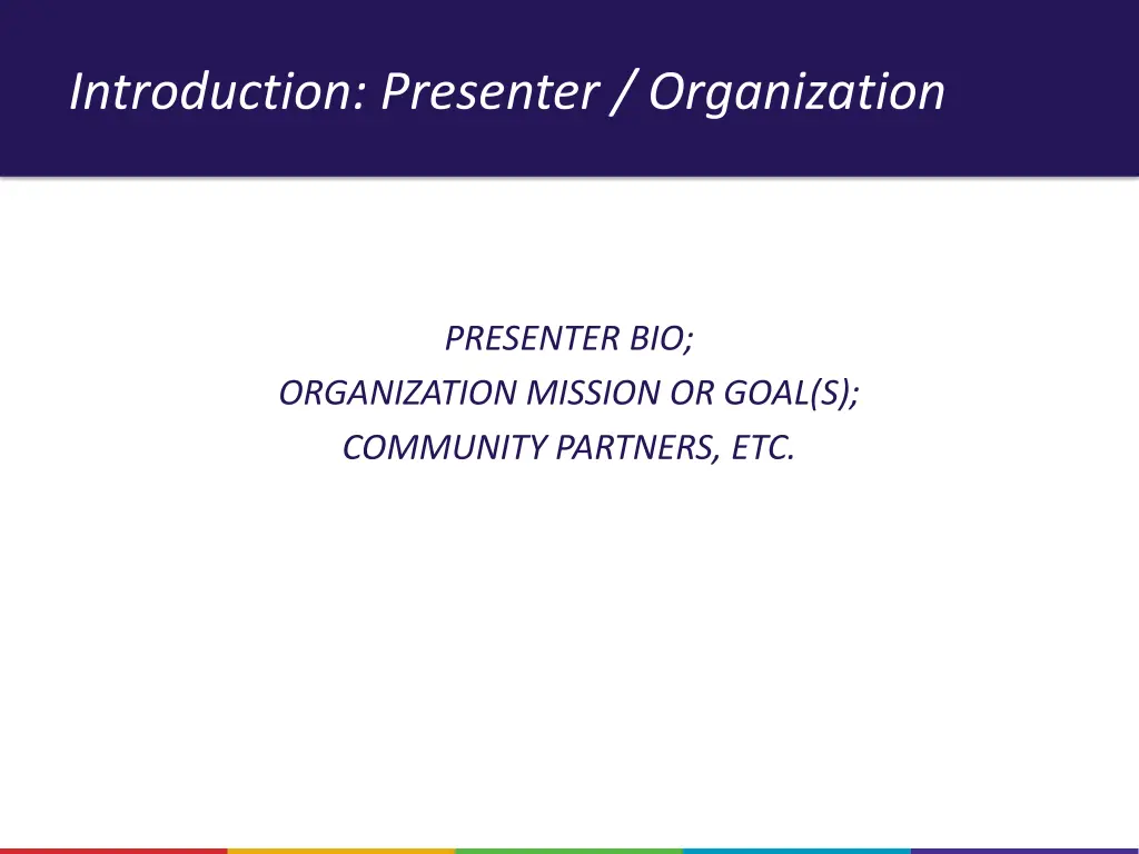 introduction presenter organization
