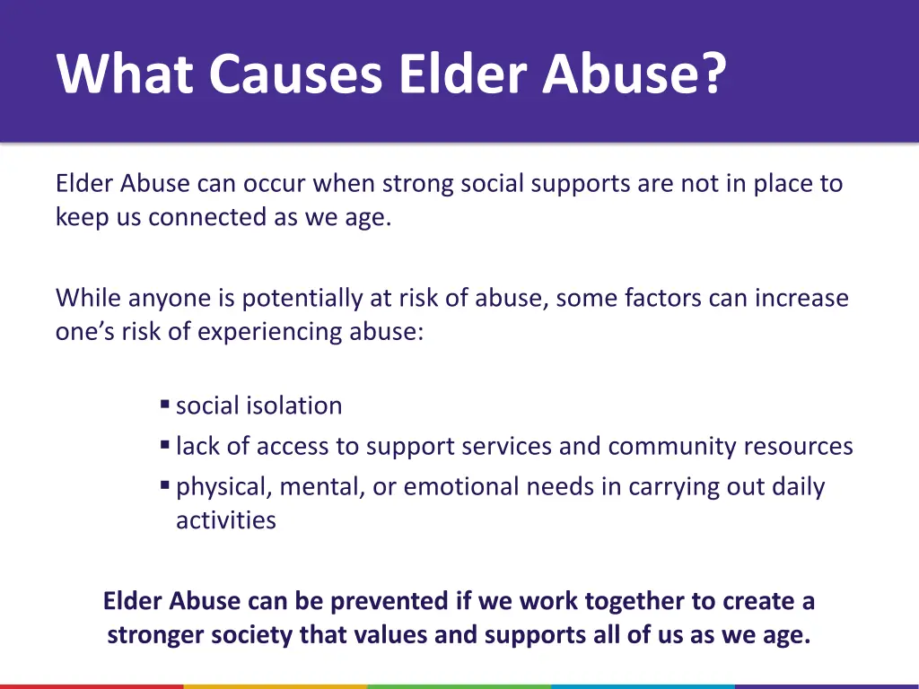 what causes elder abuse