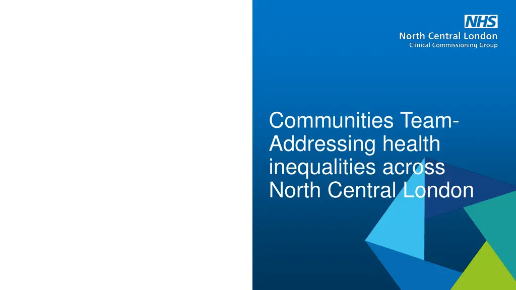communities team addressing health inequalities