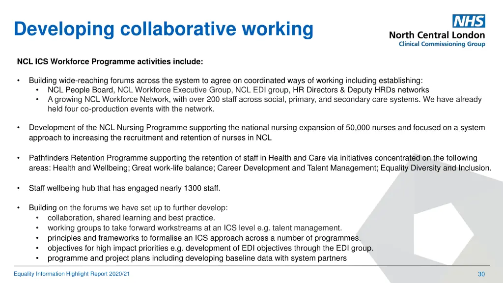 developing collaborative working