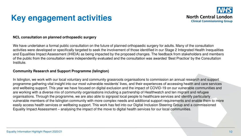 key engagement activities
