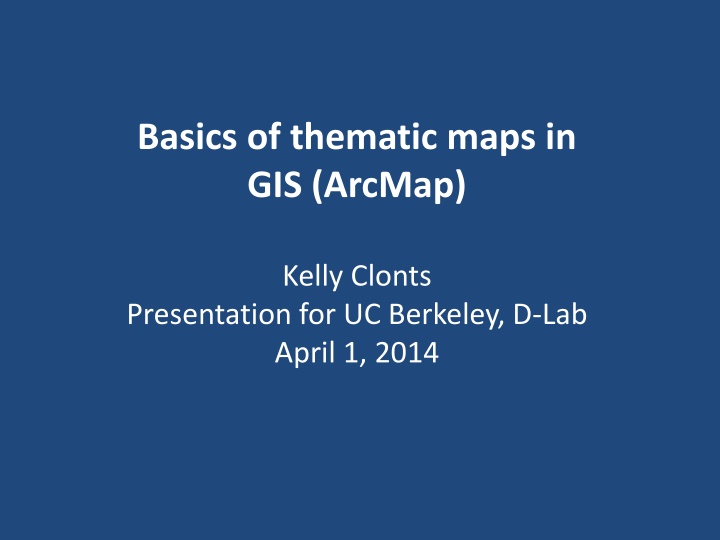 basics of thematic maps in gis arcmap