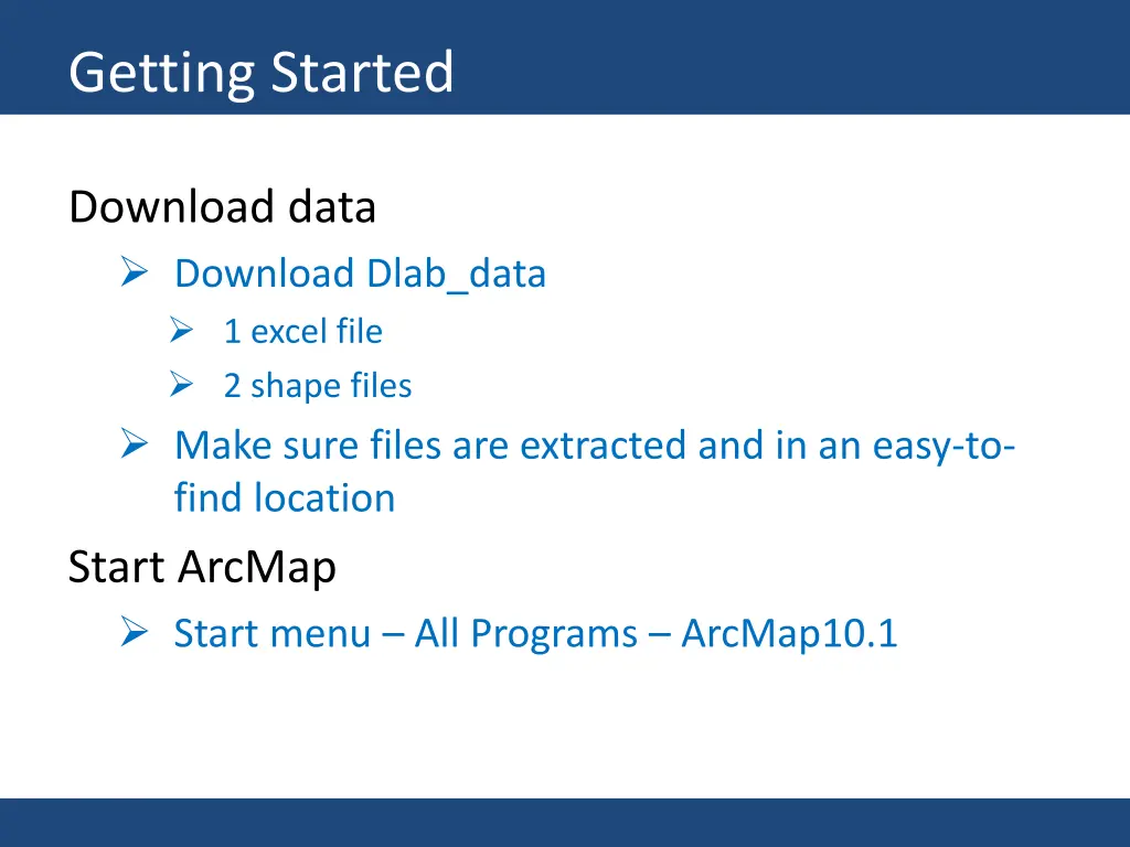 getting started