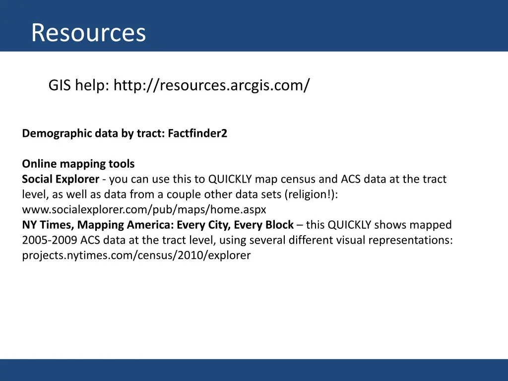 resources