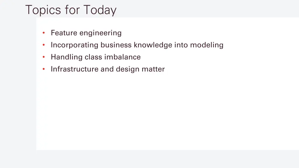 topics for today