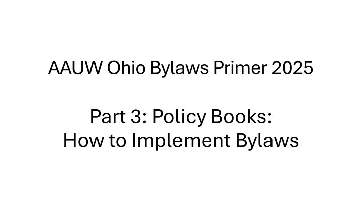aauw ohio bylaws primer 2025