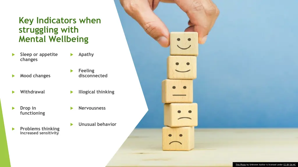 key indicators when struggling with mental
