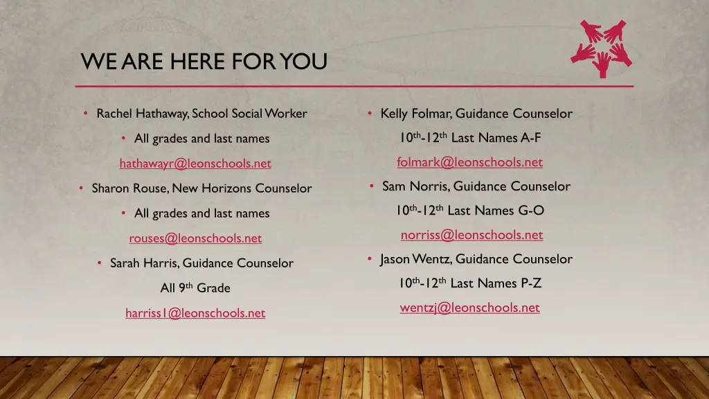 we are here for you