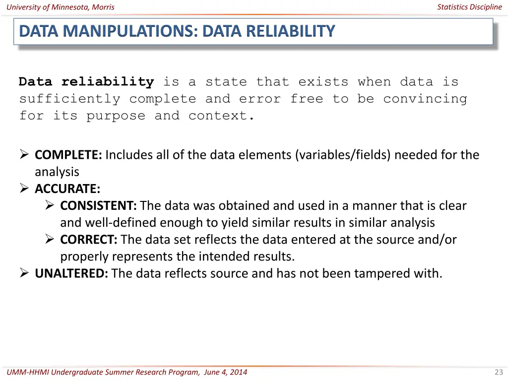 statistics discipline 22