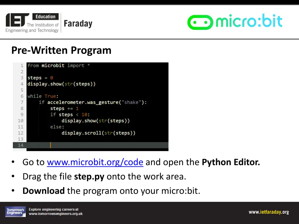 pre written program 1