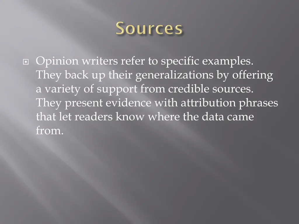 opinion writers refer to specific examples they