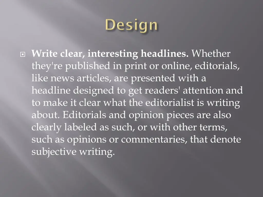 write clear interesting headlines whether they