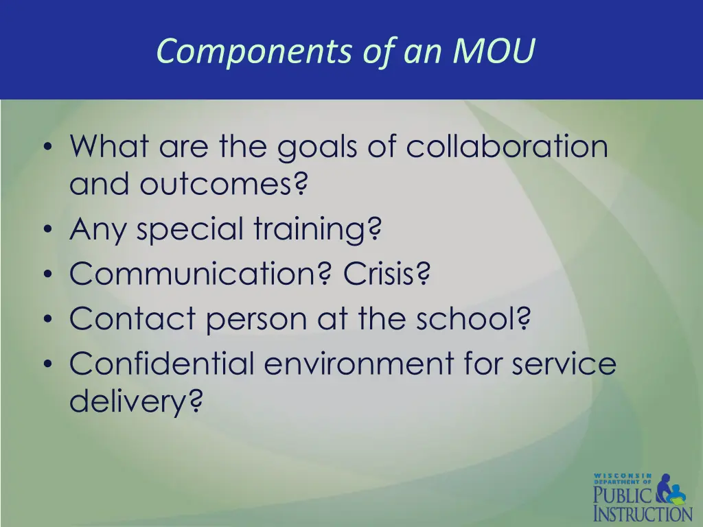components of an mou