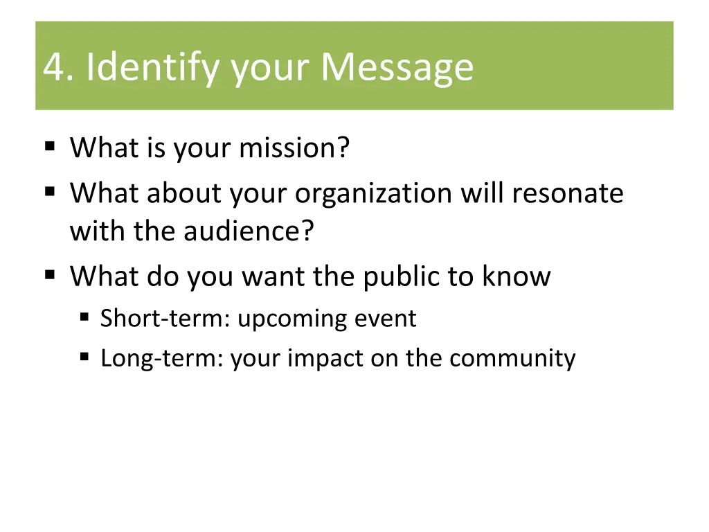 4 identify your message