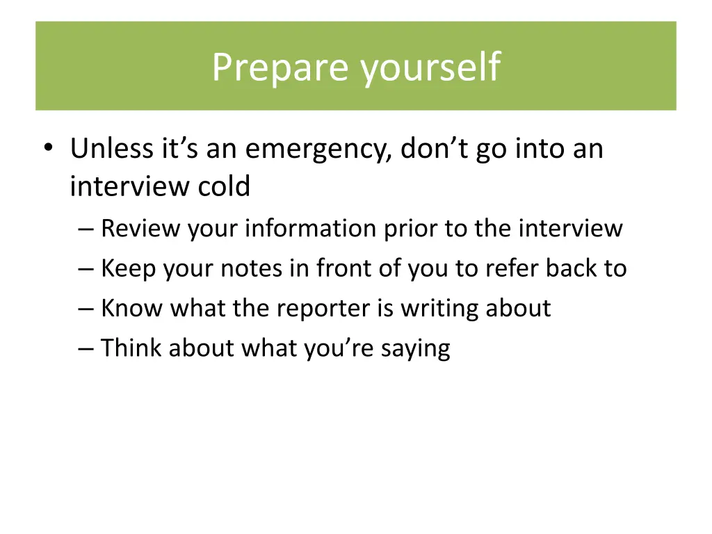 prepare yourself