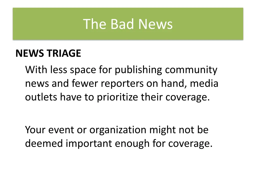 the bad news