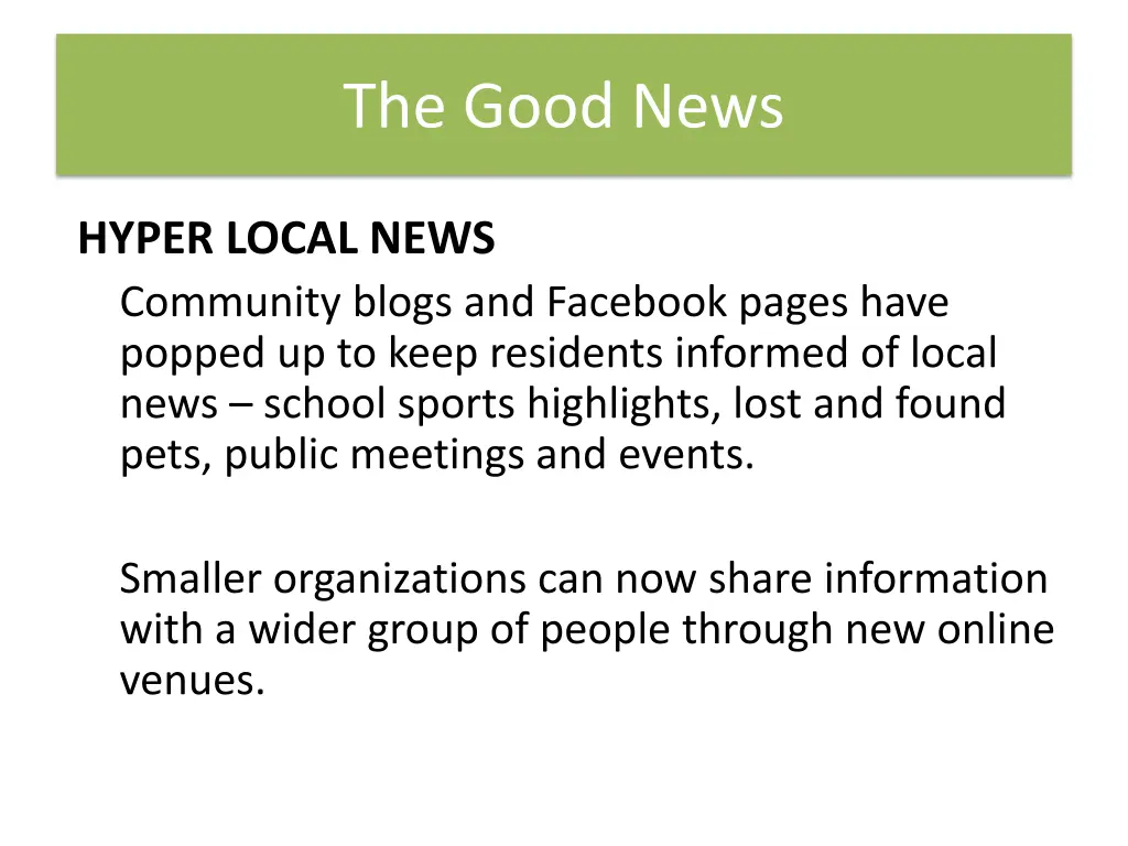 the good news