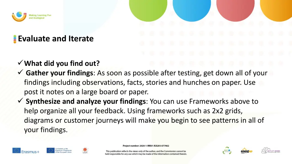evaluate and iterate