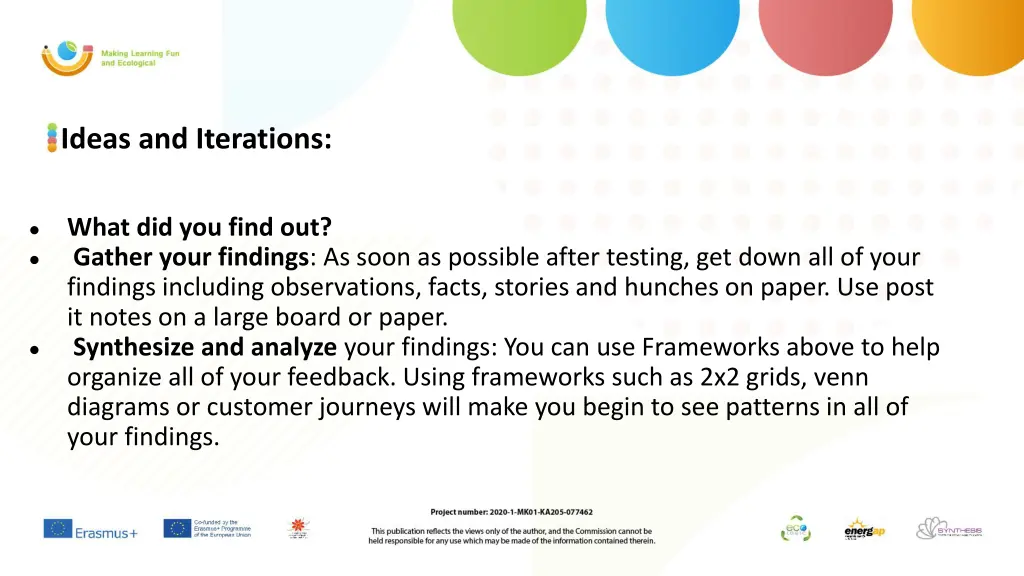 ideas and iterations