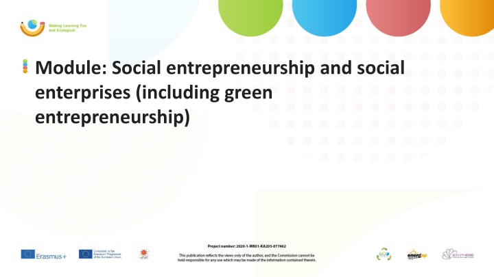 module social entrepreneurship and social