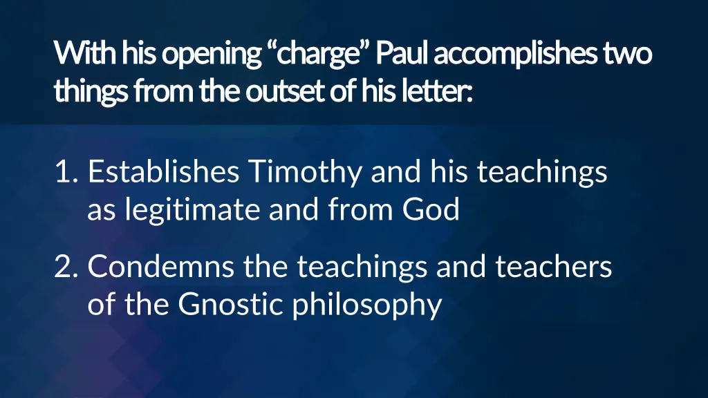 with his opening charge with his opening charge