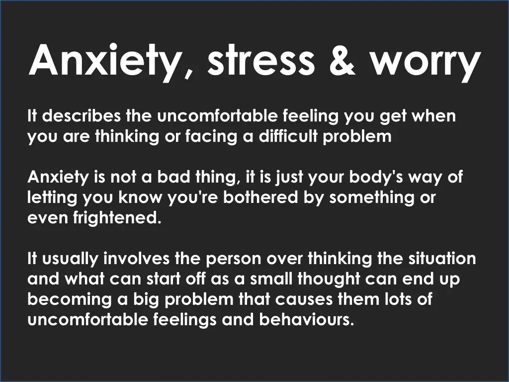 anxiety stress worry