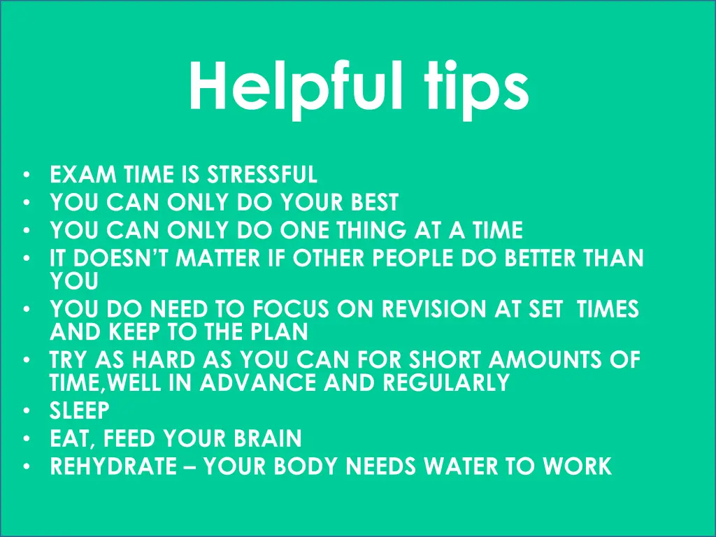 helpful tips