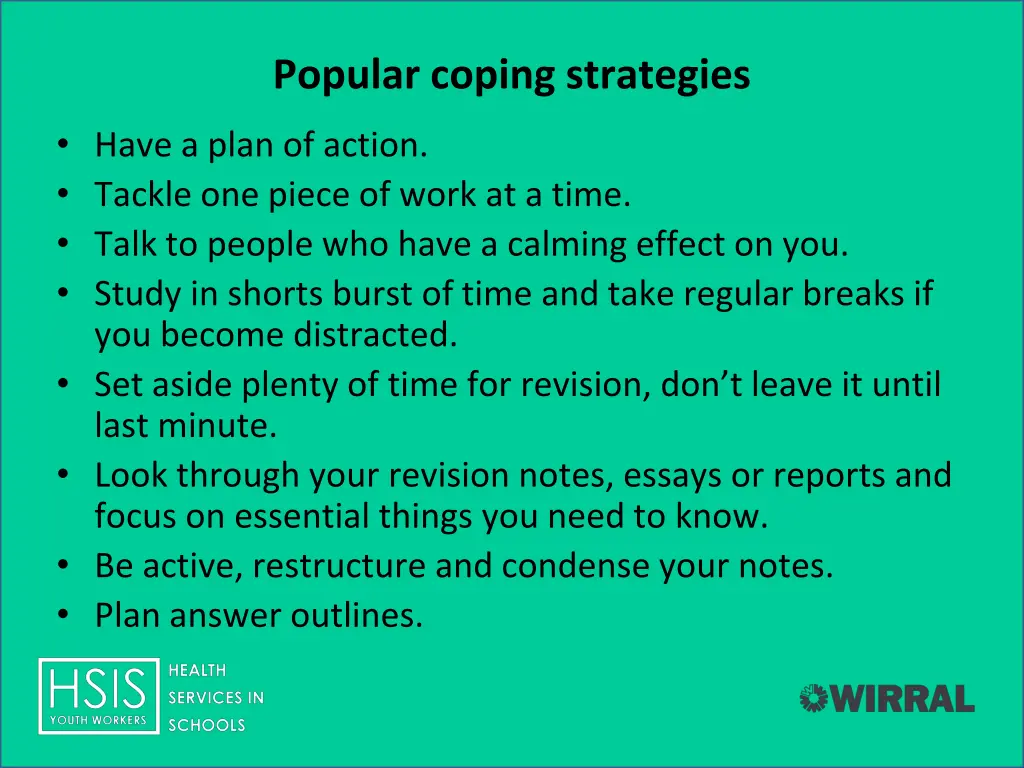 popular coping strategies