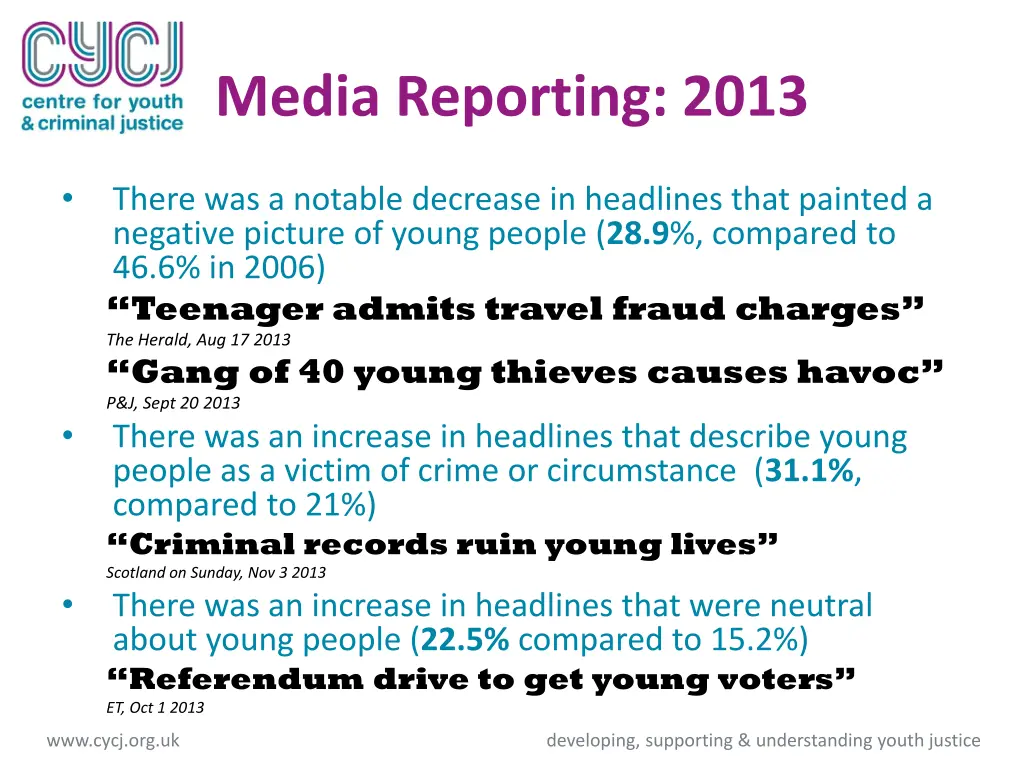 media reporting 2013