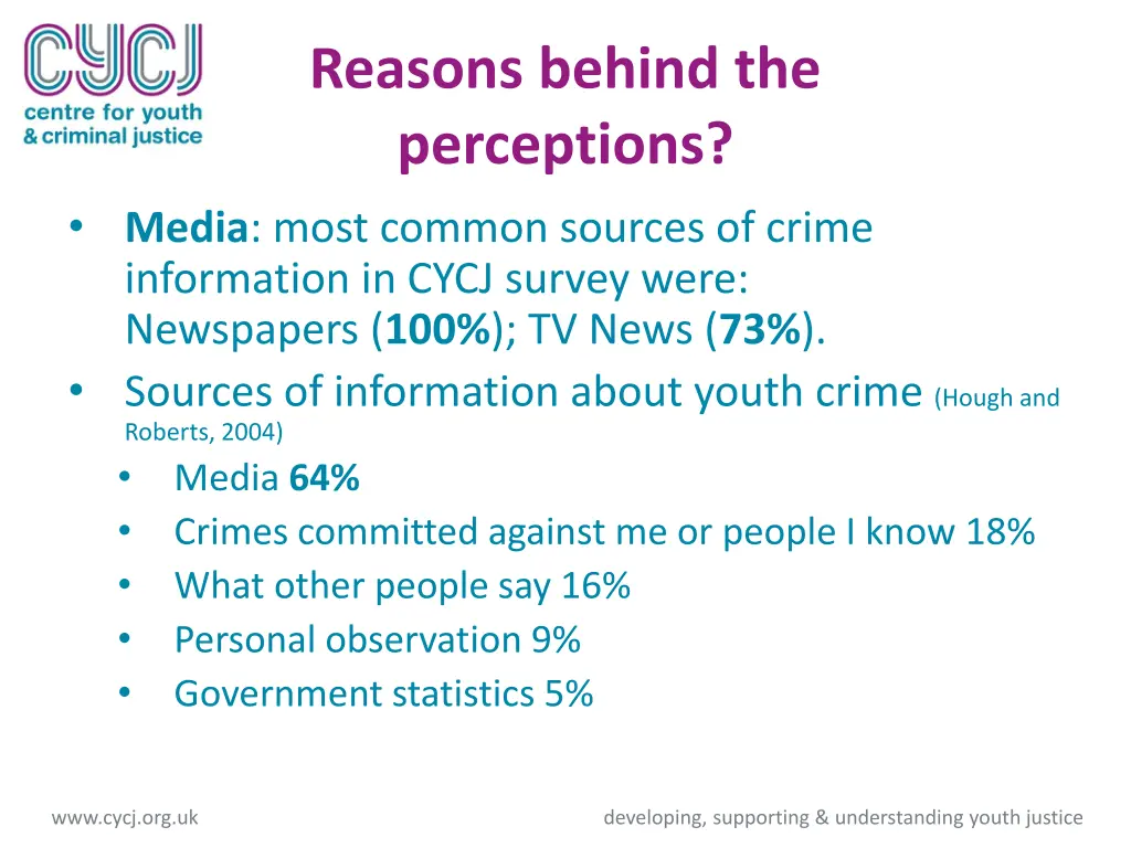 reasons behind the perceptions media most common