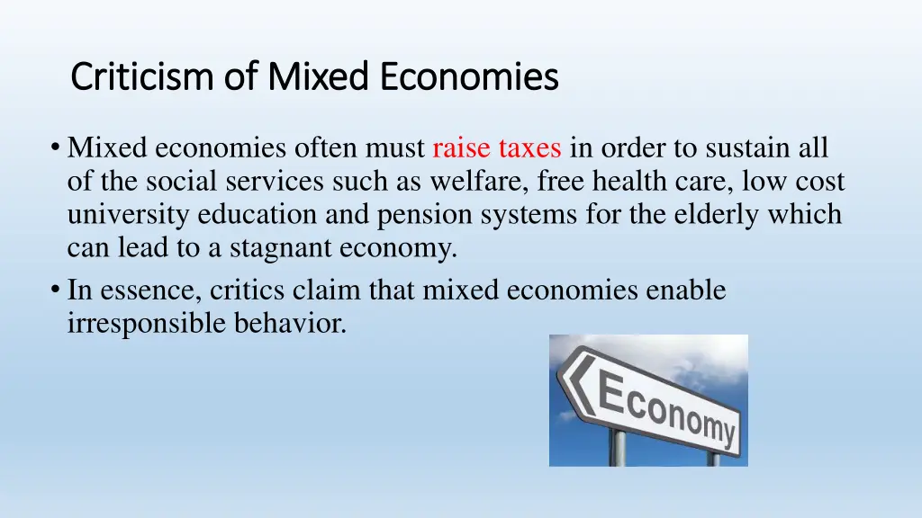 criticism of mixed economies criticism of mixed 1
