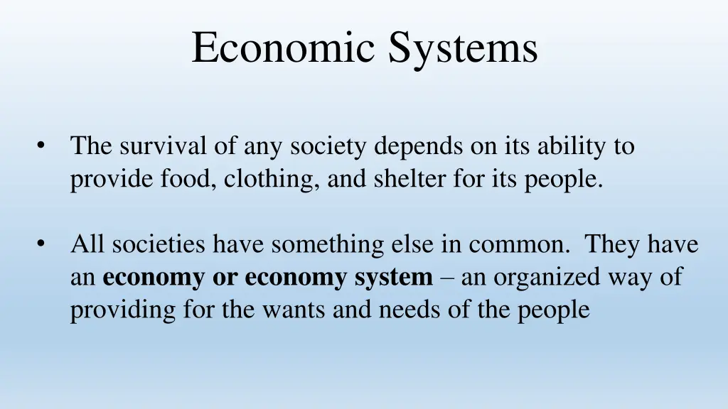 economic systems