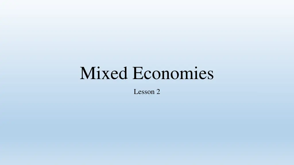 mixed economies