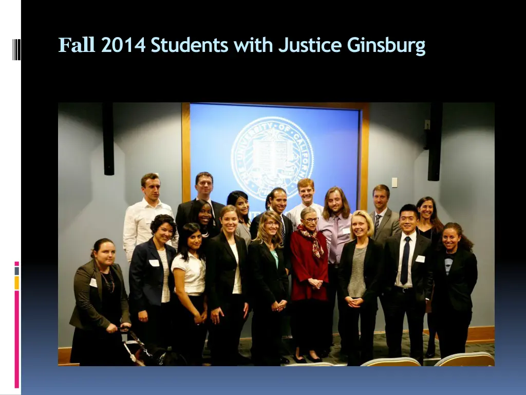 fall 2014 students with justice ginsburg