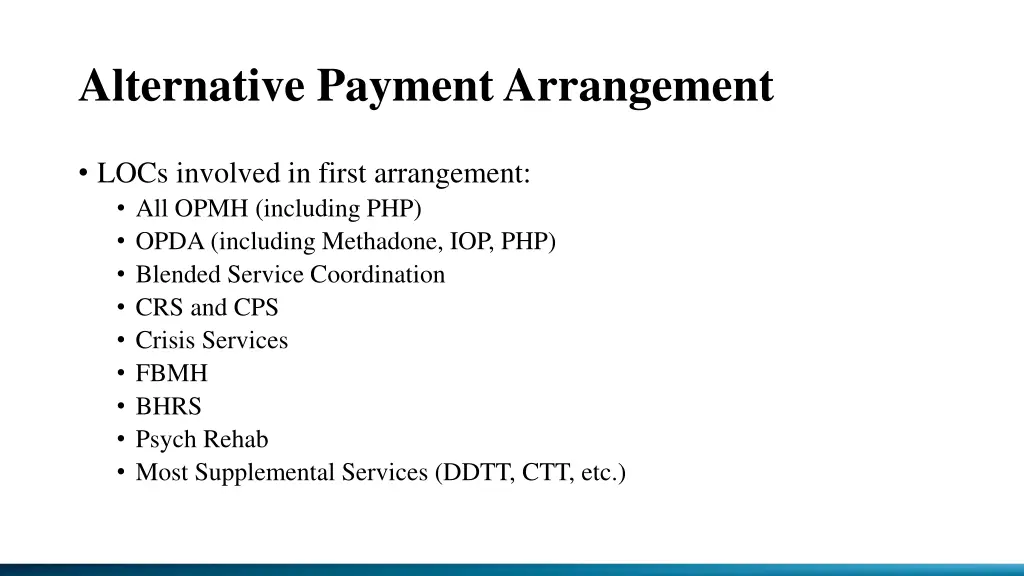 alternative payment arrangement 1