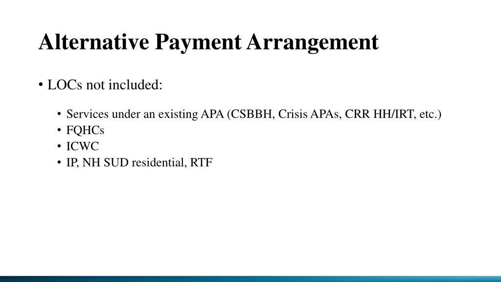 alternative payment arrangement 2