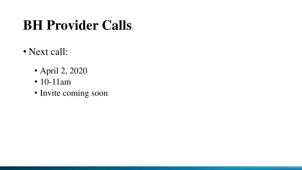 bh provider calls