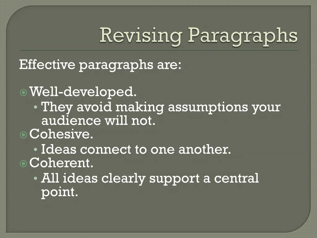 effective paragraphs are